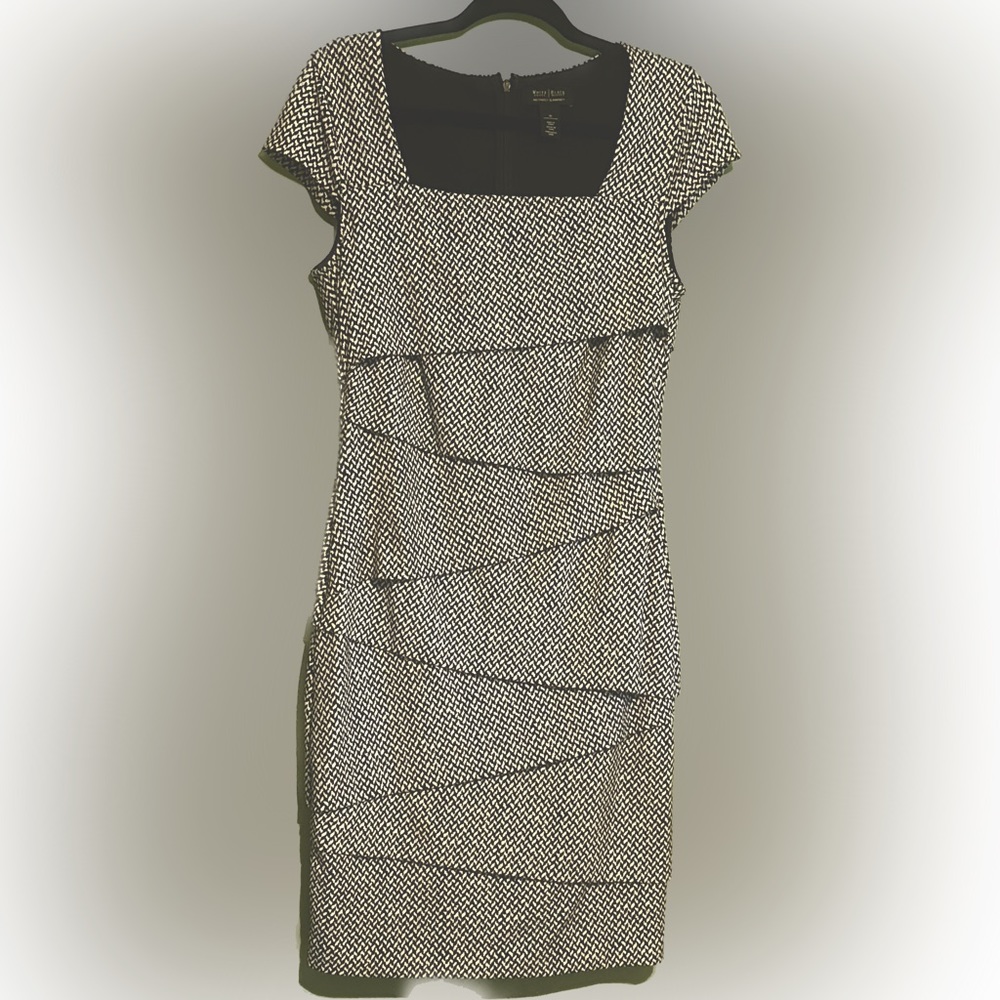 WHBM Instantly Slimming Cap Sleeve Ruffle Dress